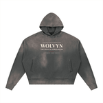 Wolvyn ‘The Wolf of Streetwear’ Unisex Sunfade Distressed Boxy Hoodie - Wolvyn Apparel